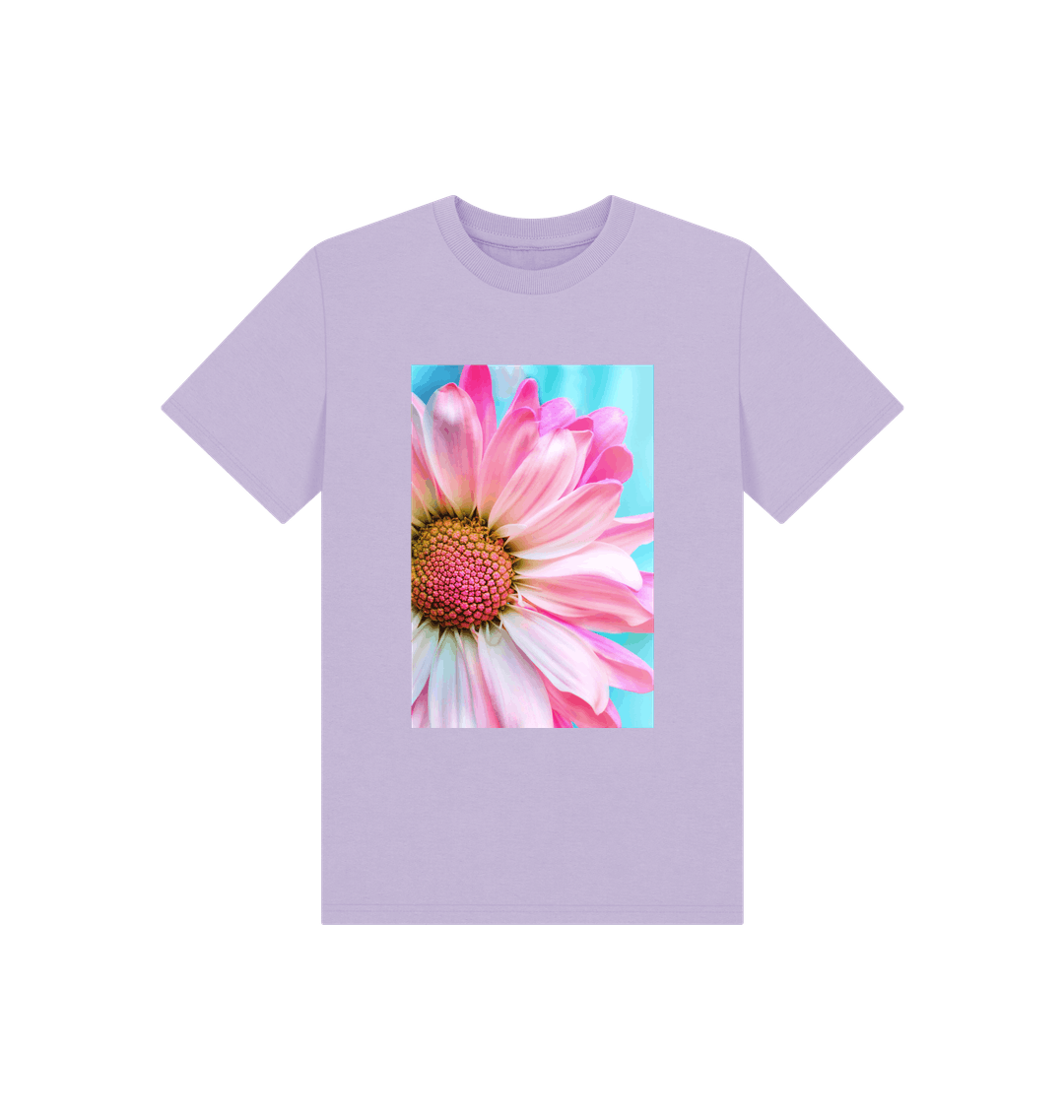 Elegant pink flower tee featuring vibrant floral design, perfect for stylish spring and summer outfits.
