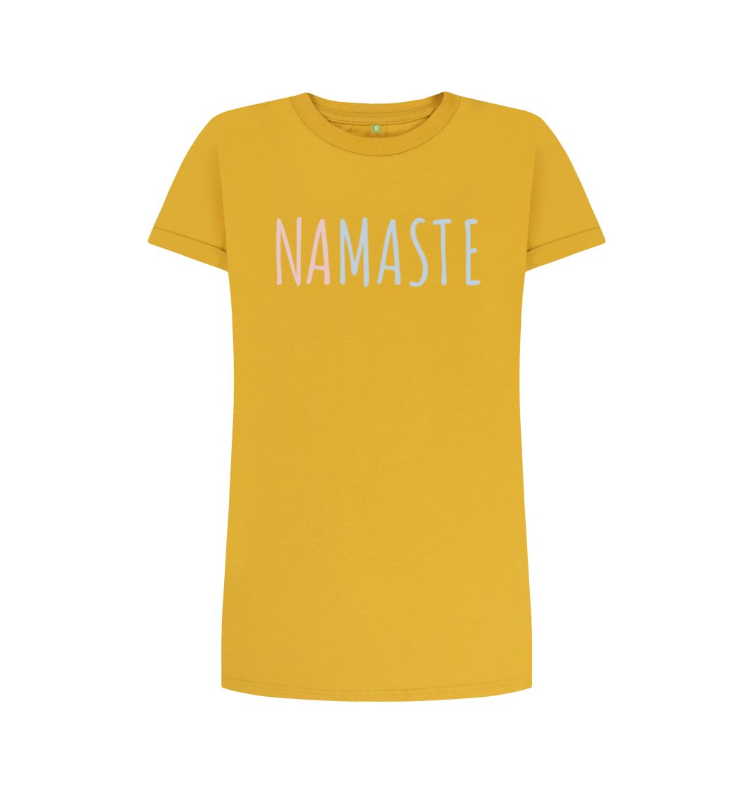 Mustard Namaste Tee Dress