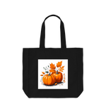 Black Pumpkins And Leaves Shopper Tote