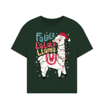 Evergreen Falala Llama Christmas Oversized Tee