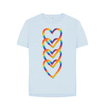 Sky Blue Pride Hearts Relaxed Fit Tee