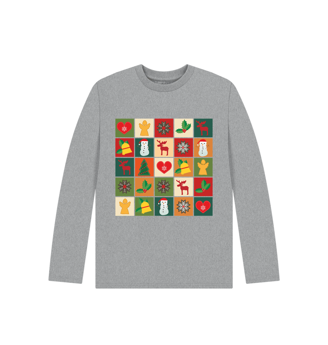 Athletic Grey Christmas Long Sleeves Tee