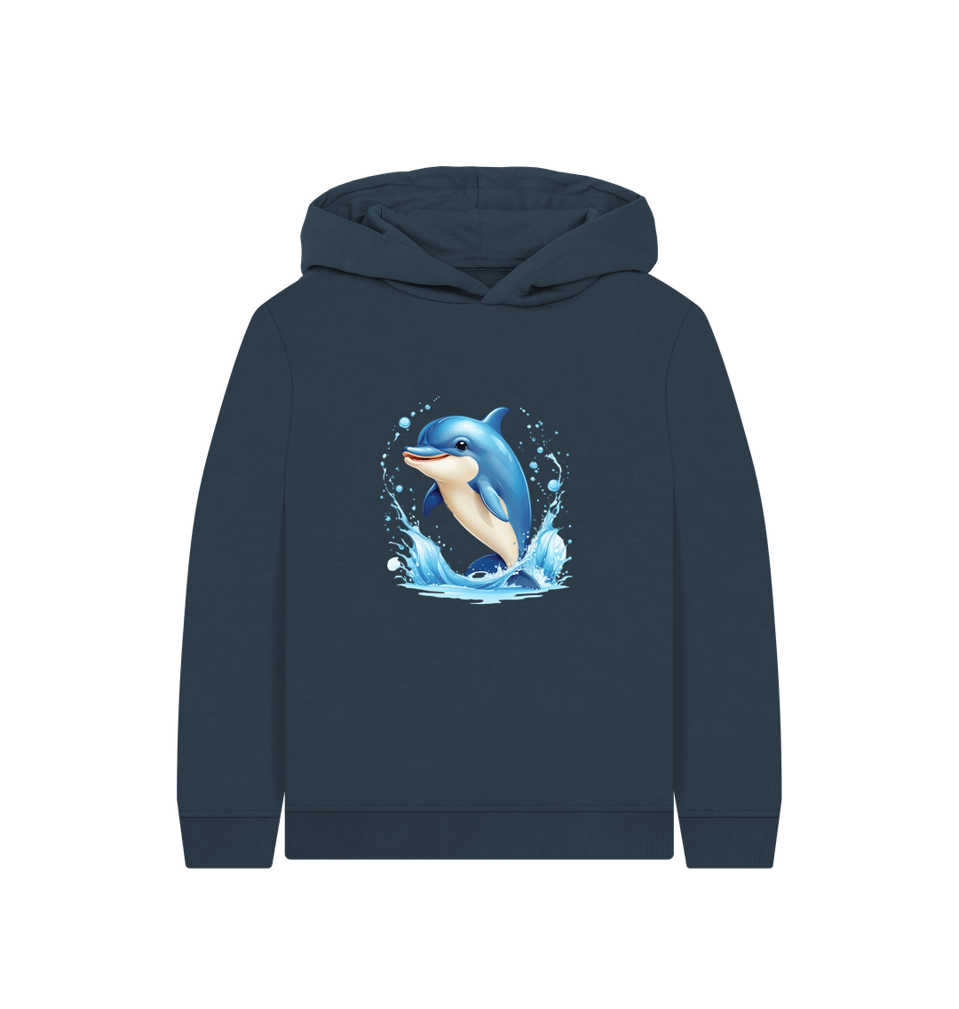 Navy Blue Cute Dolphin Hoodie