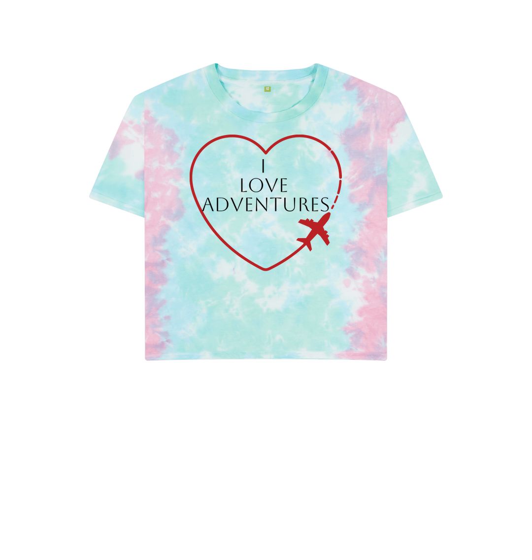 Pastel Tie Dye I Love Adventures Boxy Tee