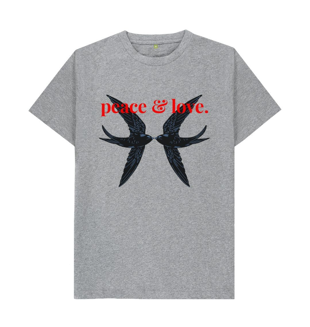 Athletic Grey Peace & Love. Tee