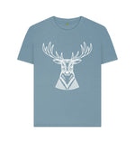 Stone Blue White Reindeer Tee