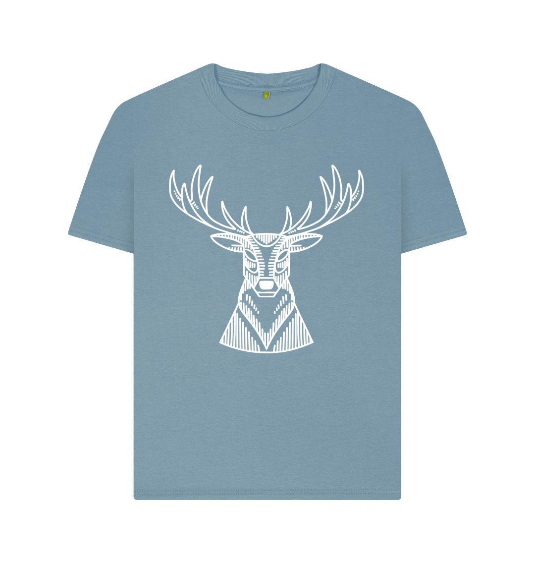 Stone Blue White Reindeer Tee