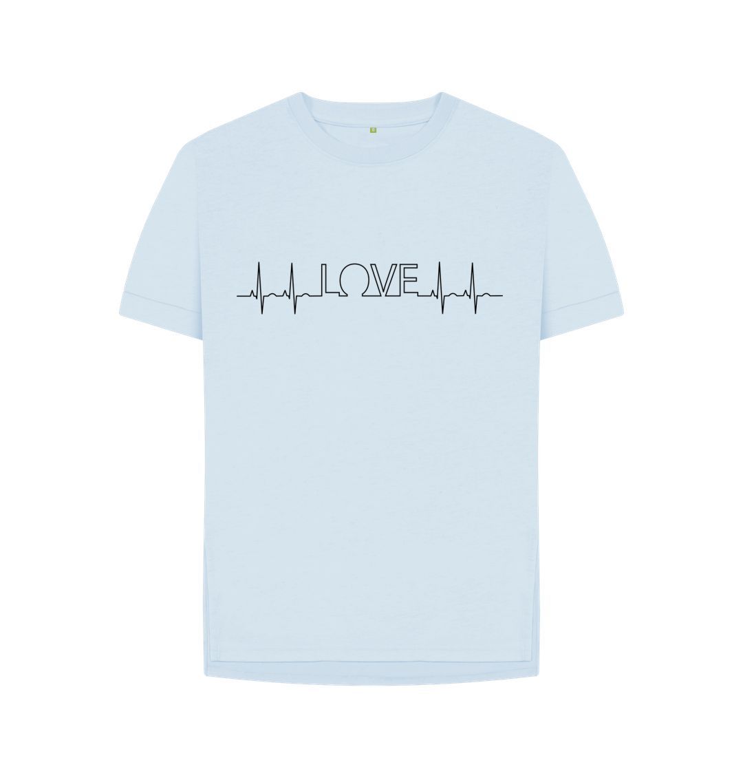 Sky Blue Love Line Relaxed Fit Tee