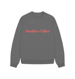 Slate Grey Positive Vibes Oversized Juimper