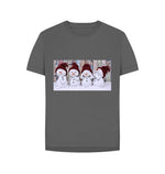 Slate Grey Cute Snowmen Relaxed Tee