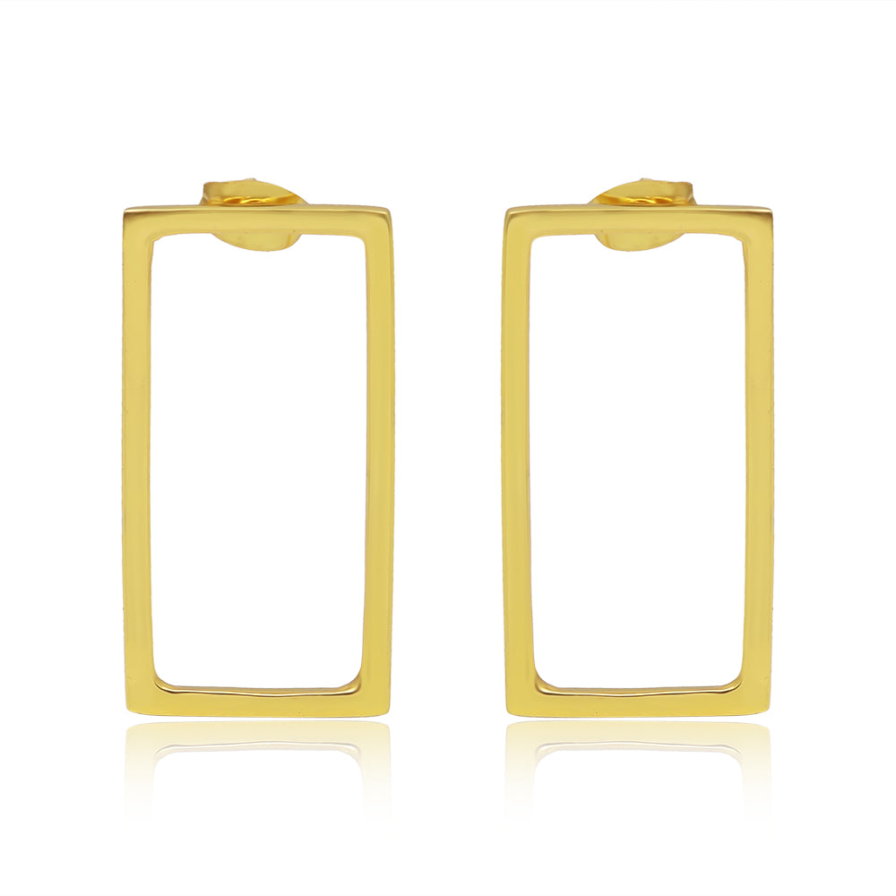 Gold Rectangle Designer Earrings