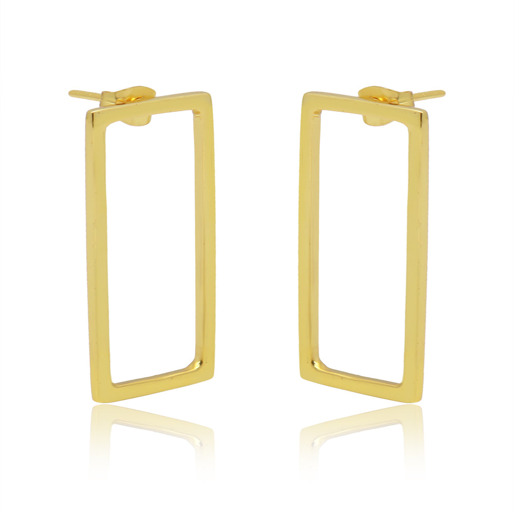 Gold Rectangle Designer Earrings