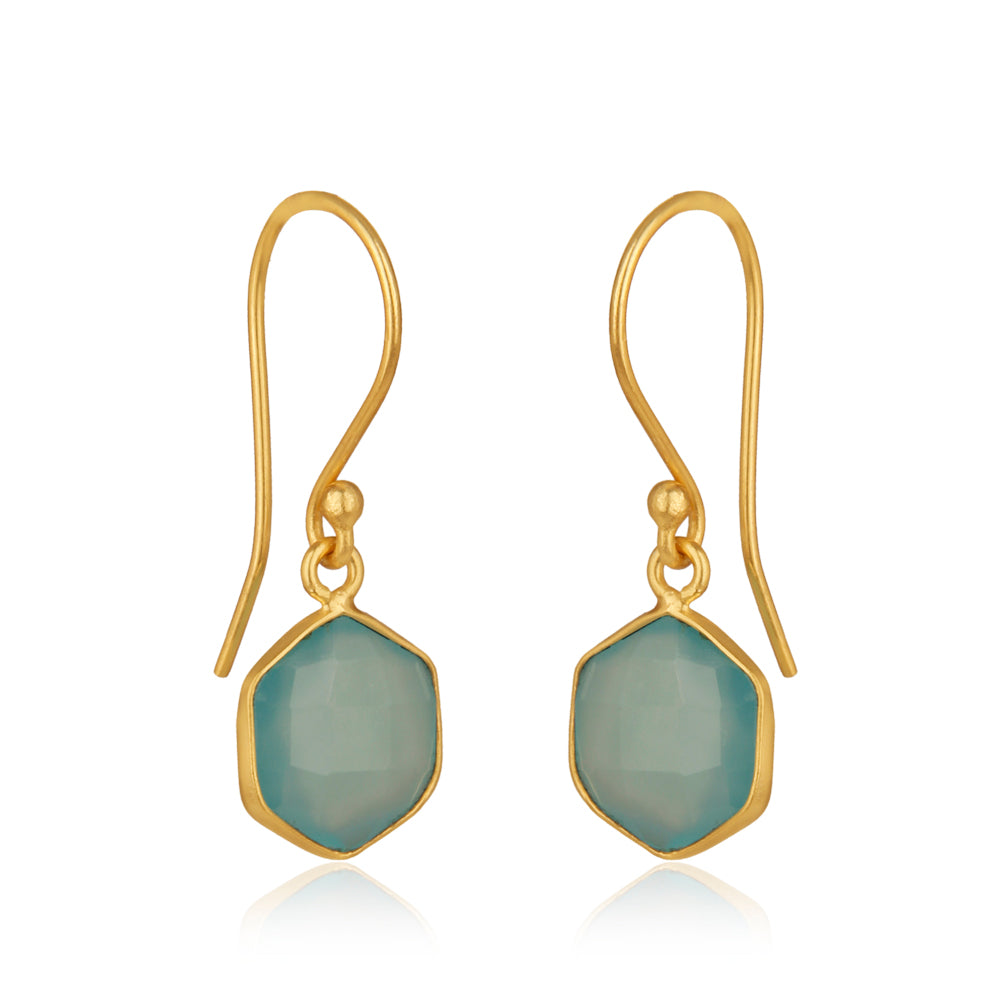 Celestial Aqua Chalcedony Earrings