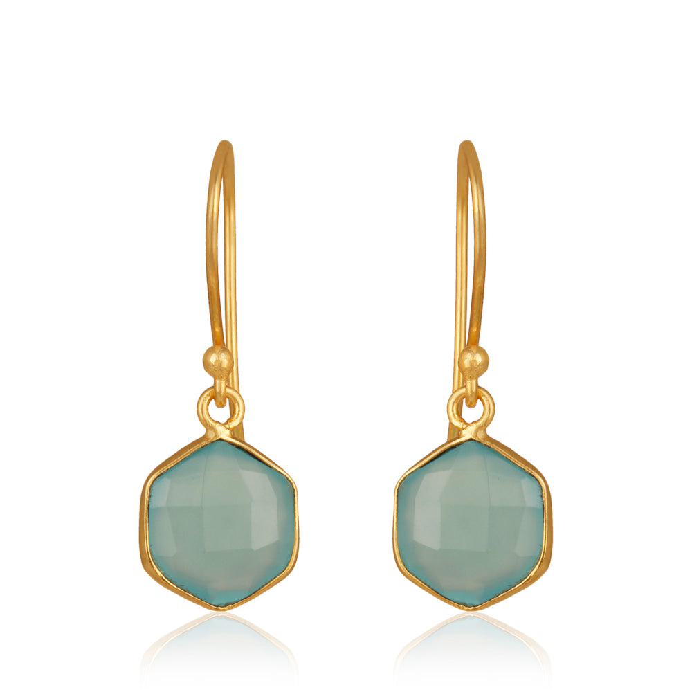 Celestial Aqua Chalcedony Earrings