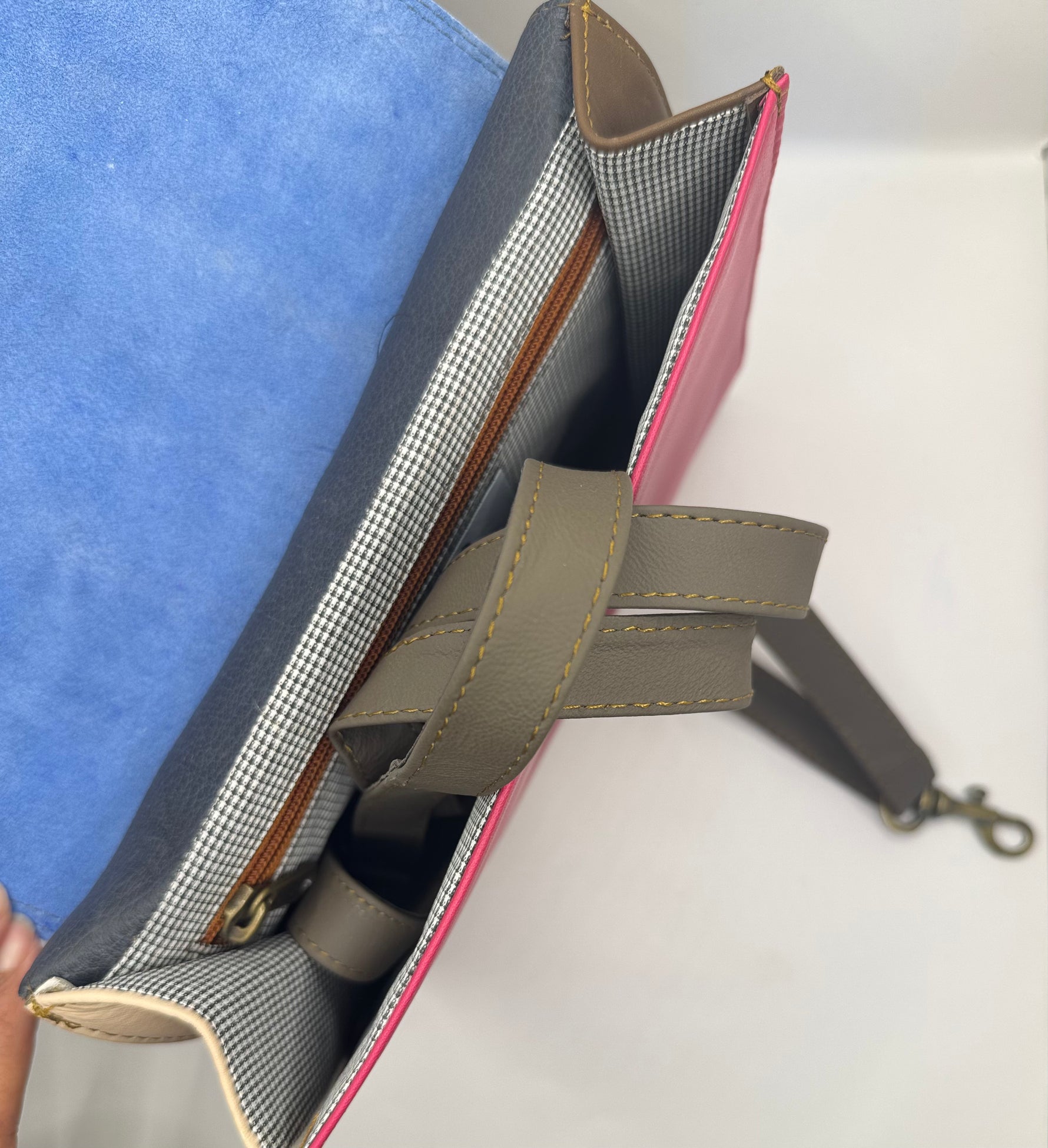 Stylish upcycled real leather handbag offering comfort and eco-friendly fashion for everyday use