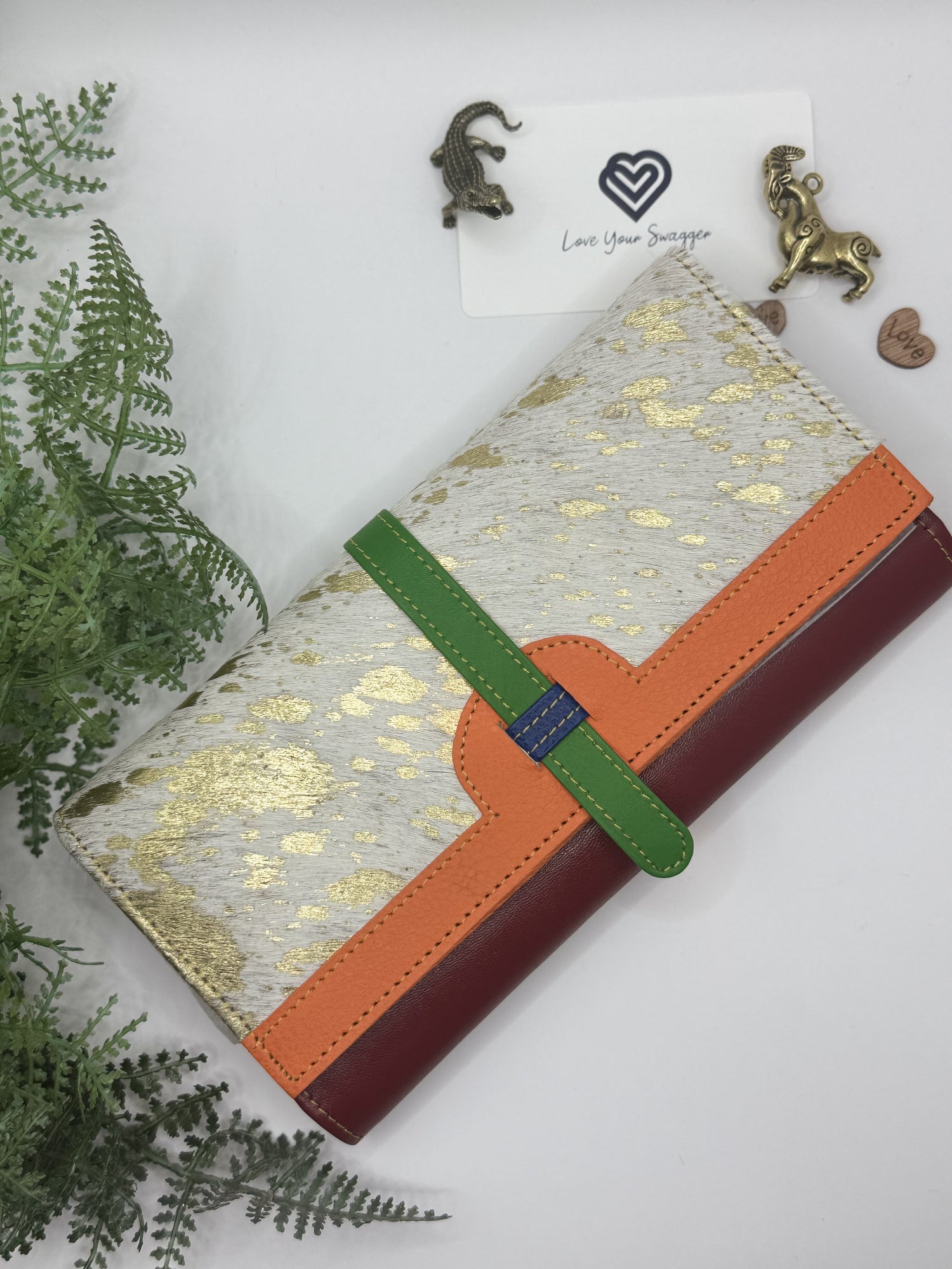 Anya Orange And Gold Wallet Purse