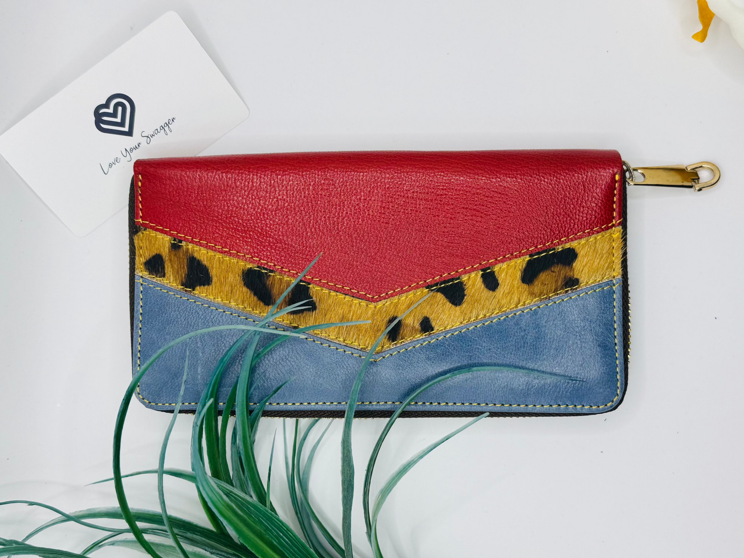 Solene Red And Blue Wallet Purse