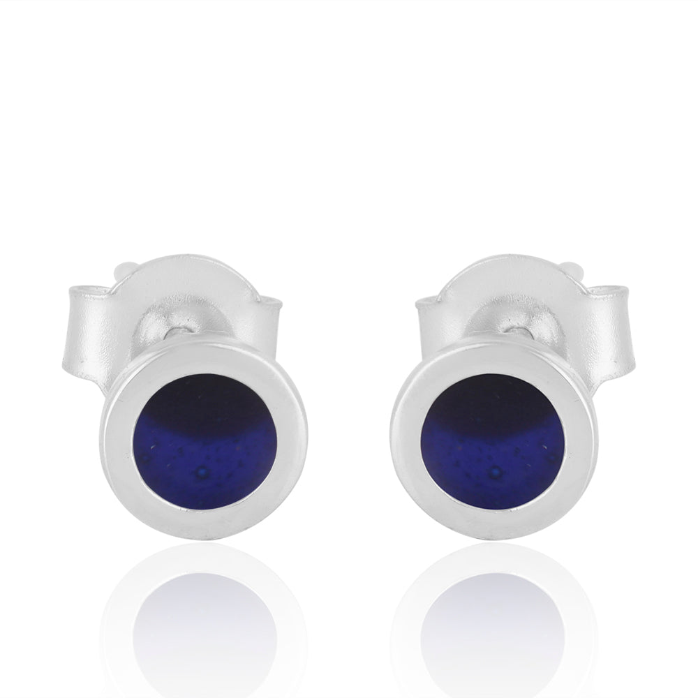 Blue Enamel Stud Earrings