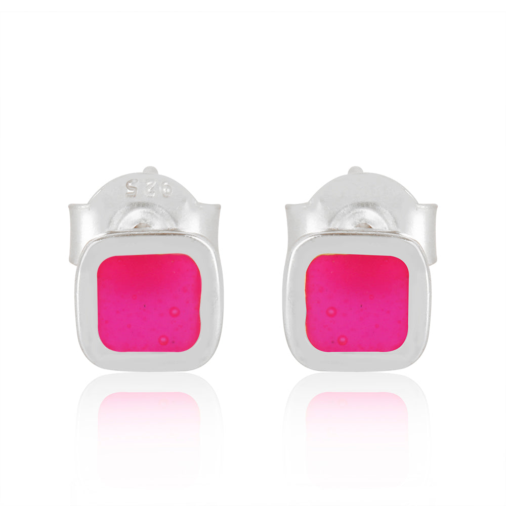 Pink 925 Silver Studs