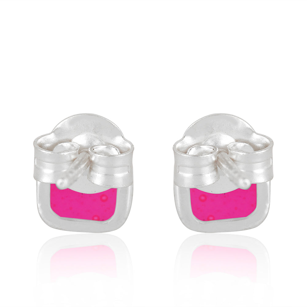 Pink 925 Silver Studs