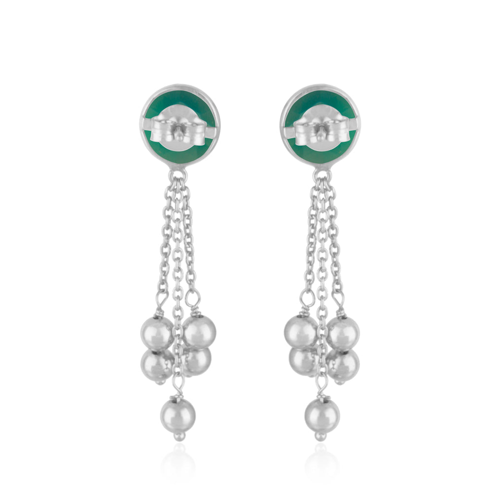 Green Onyx Sterling Silver Earrings