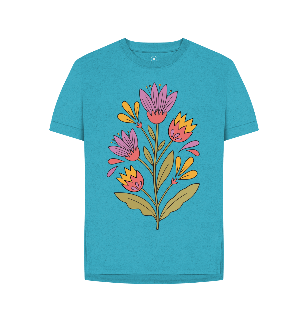 Ocean Blue Printed T-shirt Front