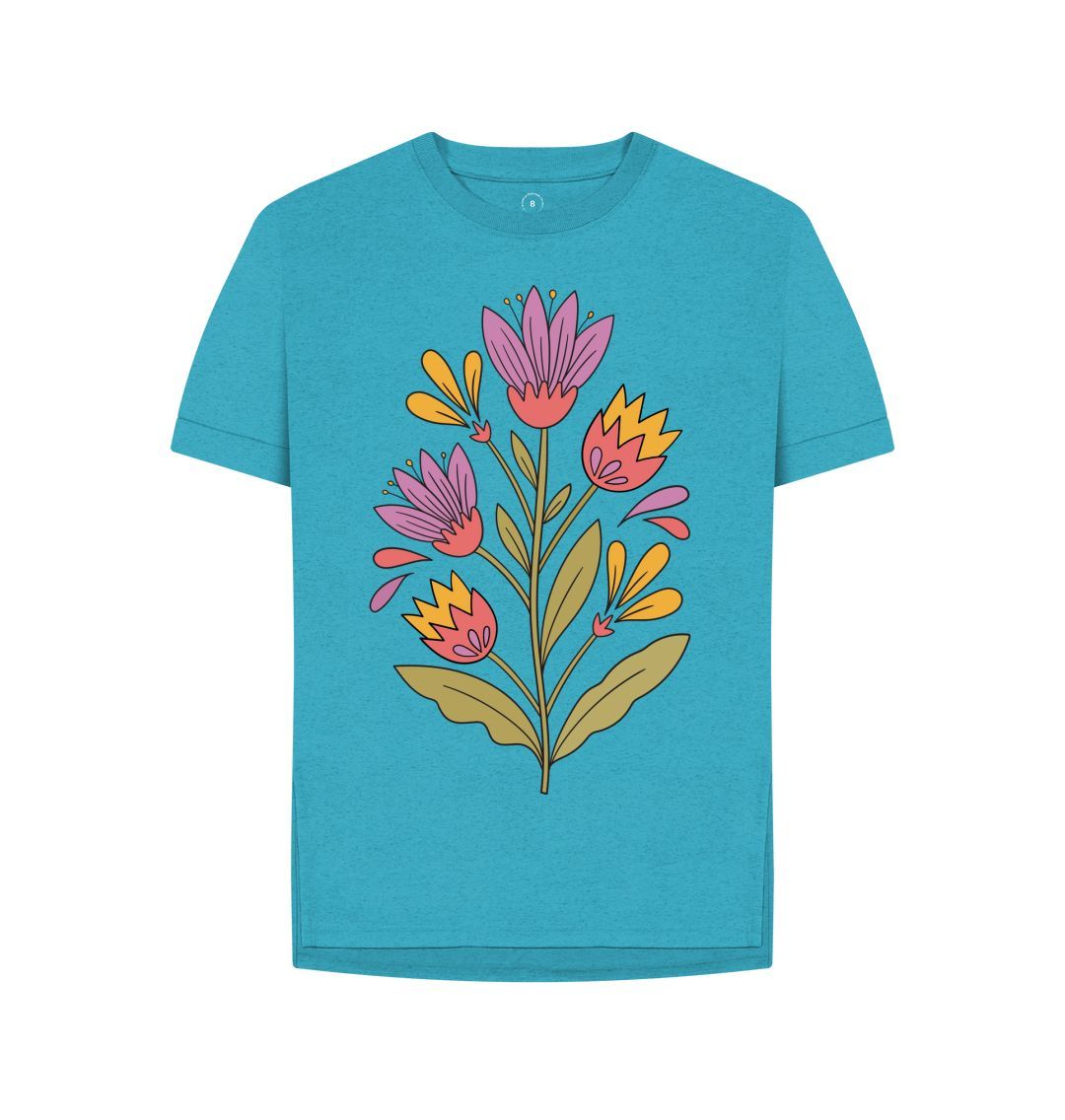 Ocean Blue Tulip Remill Relaxed Tee