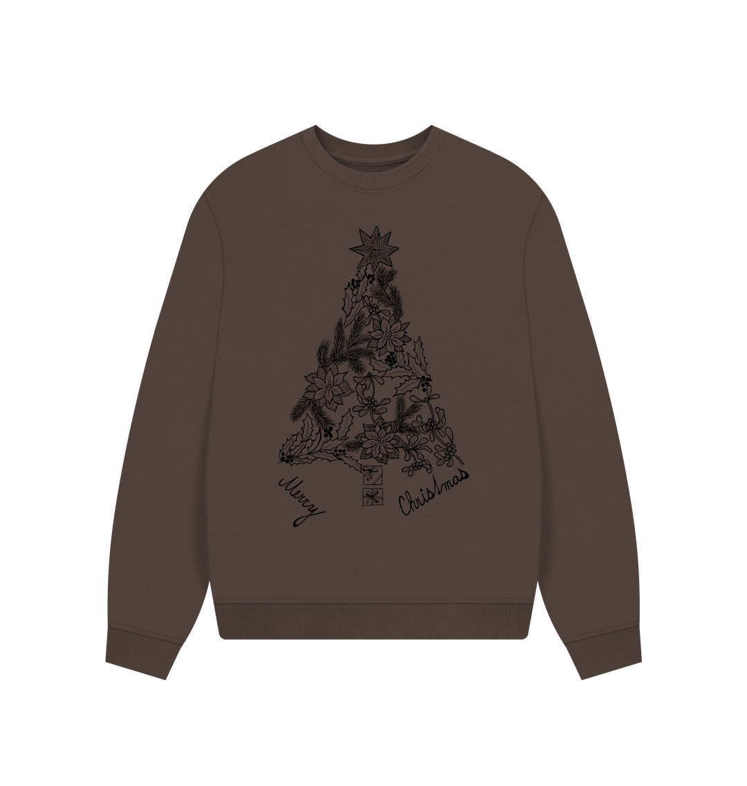 Chocolate Merry Christmas Oversized Jumper