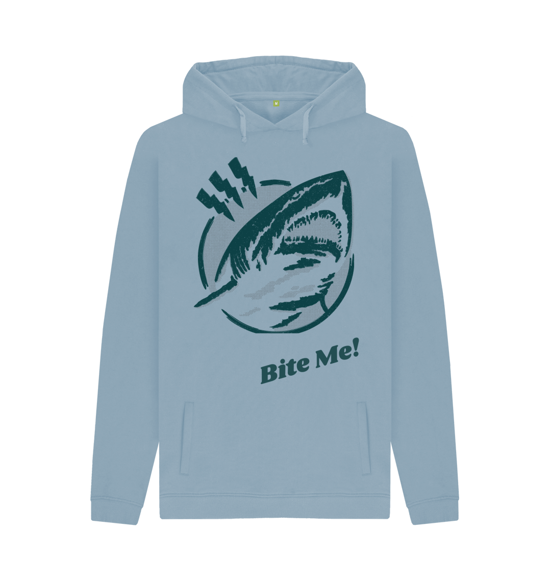 Stone Blue Printed Hoody Front