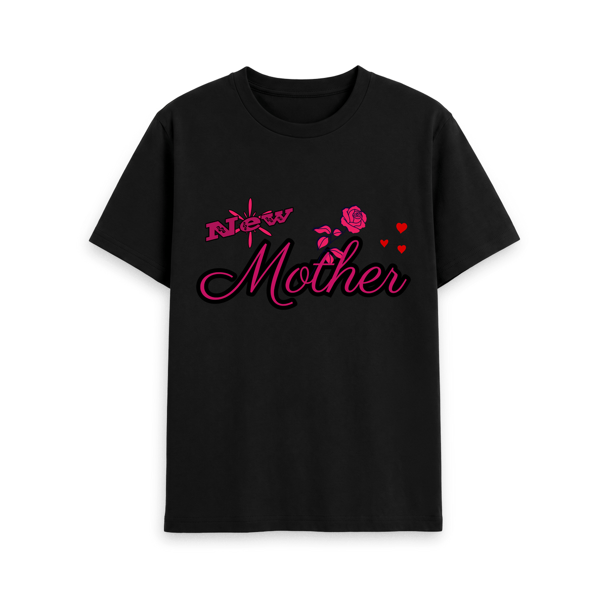 Black Printed T-shirt Front
