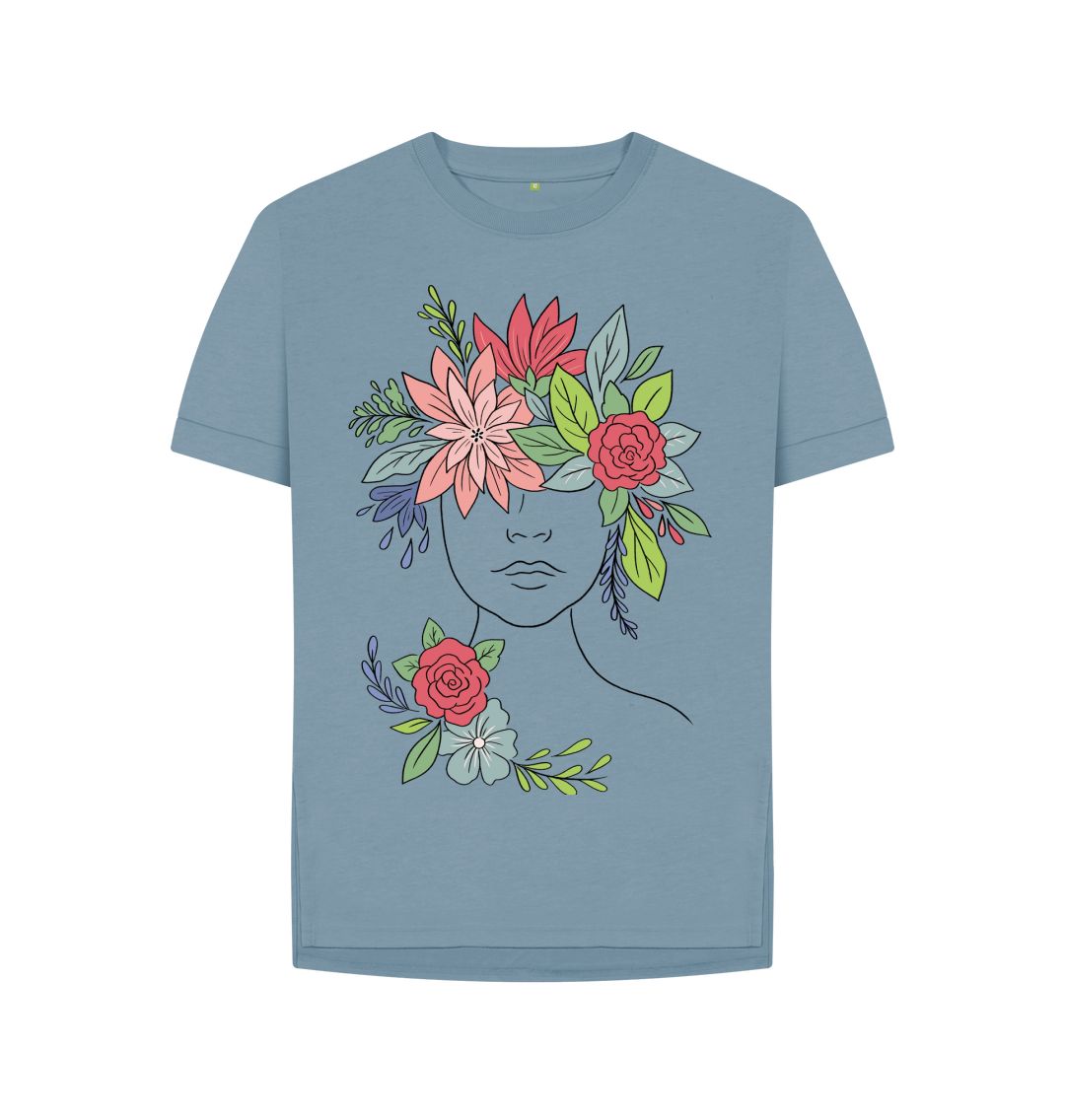 Stone Blue Headful Of Flowers Relaxed Tee