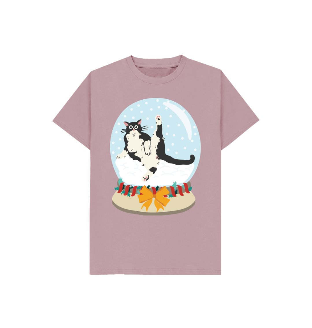 Mauve Cat Snow Globe Tee