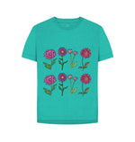 Seagrass Green Wild Pink & Purple Flowers Remill Relaxed Tee