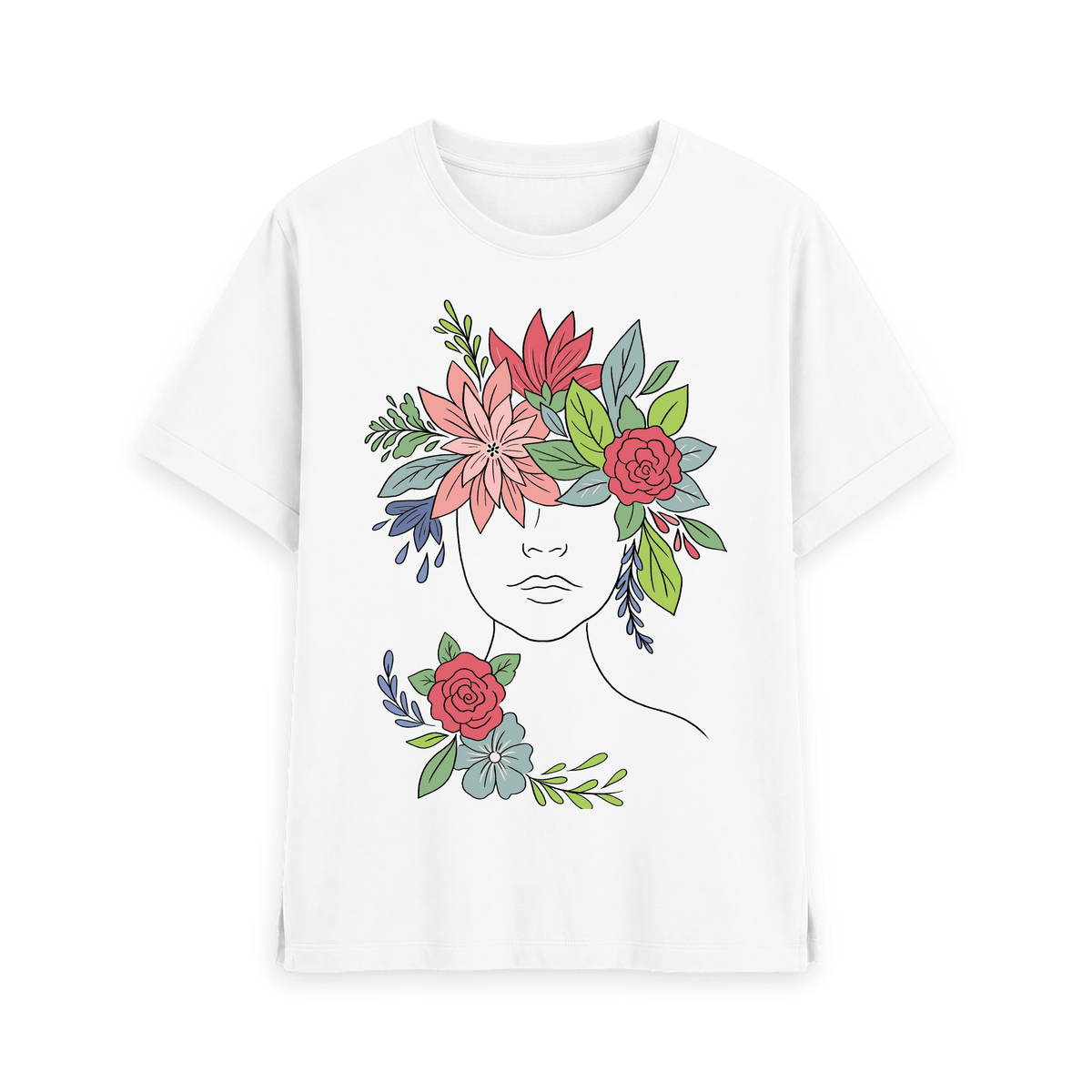 White Printed T-shirt Front