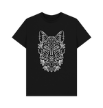 Black Patterned White Fox Tee