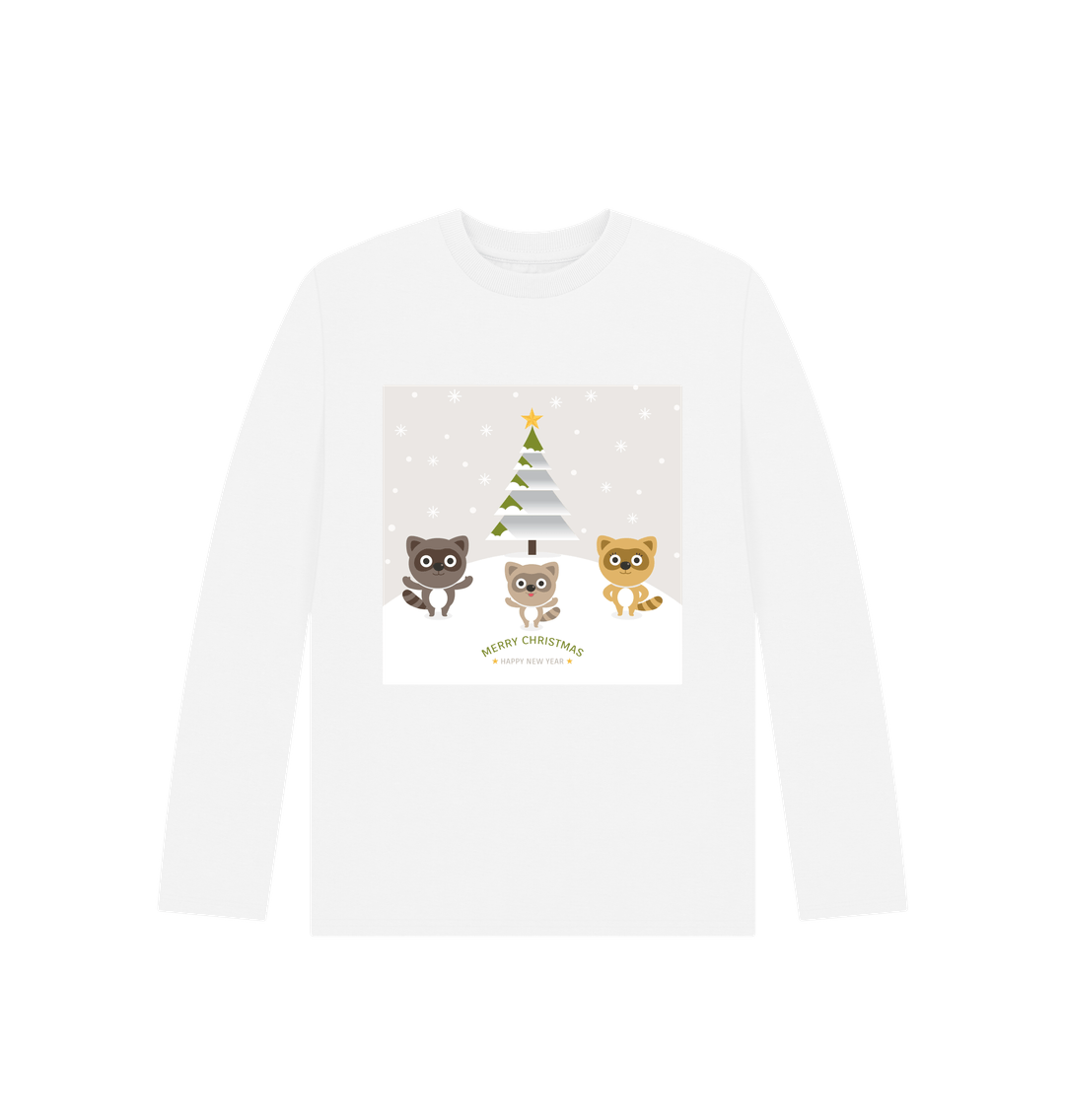 White Adorable Christmas Long Sleeves Tee