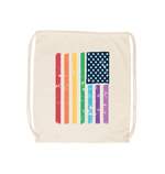 Natural Pride Flag Drawstring Bag