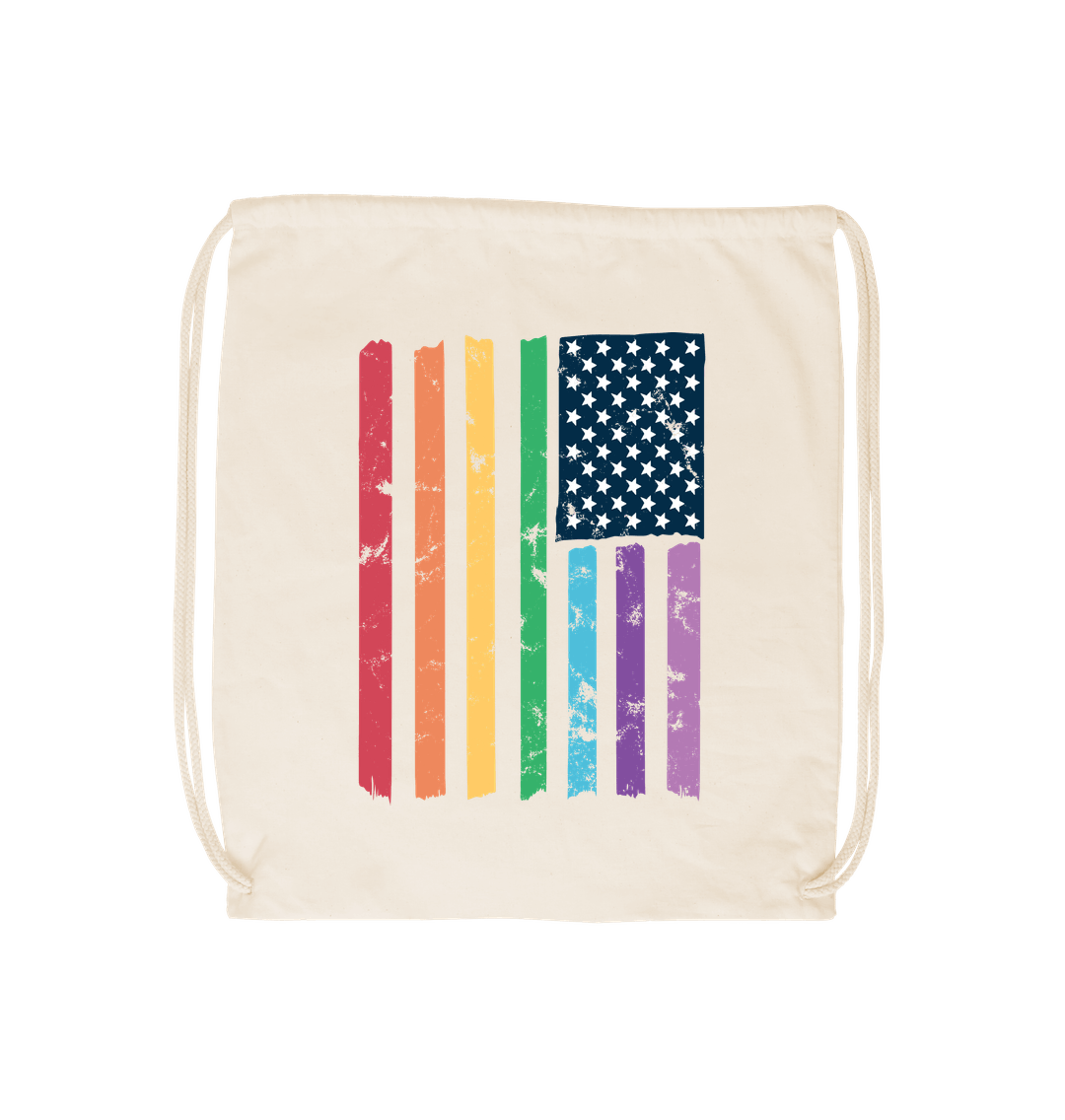 Natural Pride Flag Drawstring Bag