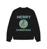 Black Merry Christmas Giraffe Oversized Jumper