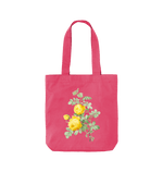 Raspberry Pink Yellow Rose Twill Tote Bag