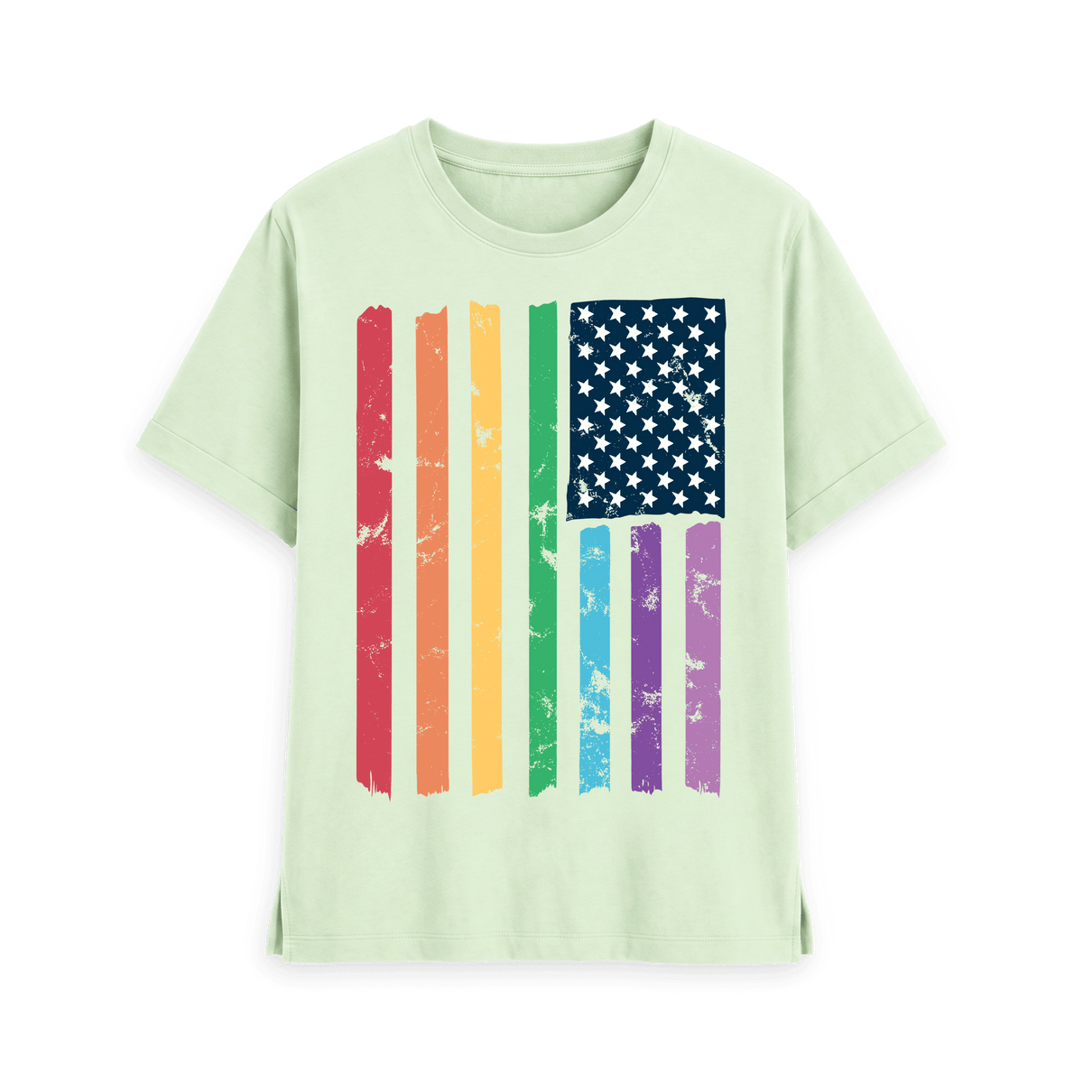 Pastel Green Printed T-shirt Front
