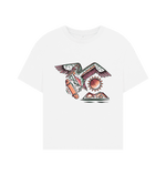 White Sunset Seagull Oversized Tee