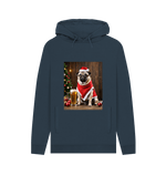 Navy Christmas Pug Hoodie