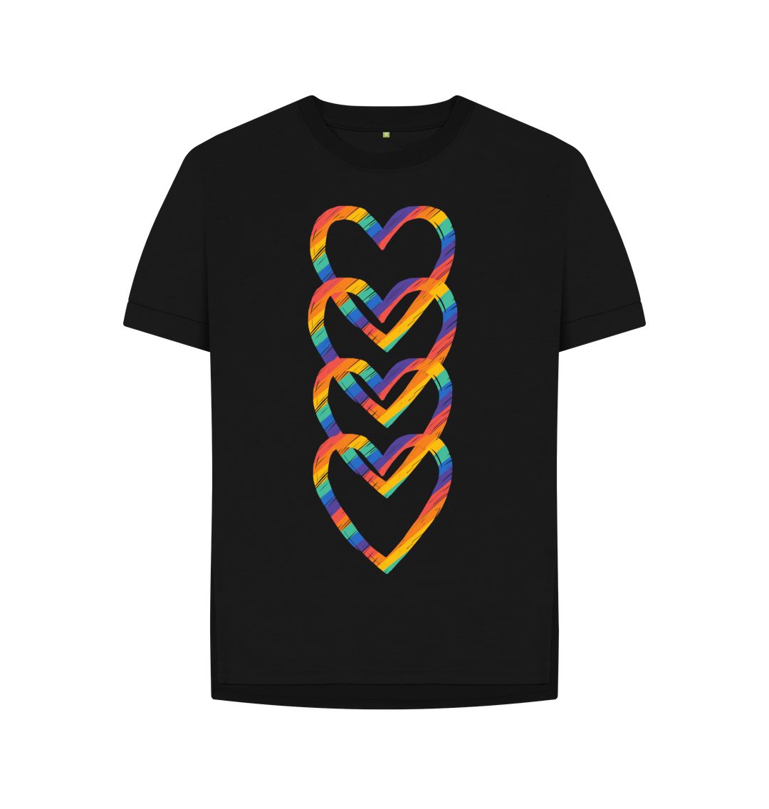 Black Pride Hearts Relaxed Fit Tee