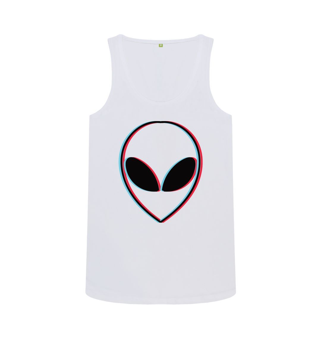 White Alien Head Vest Top