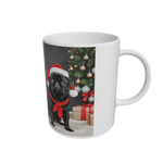 White Christmas Pug Ceramic Mug