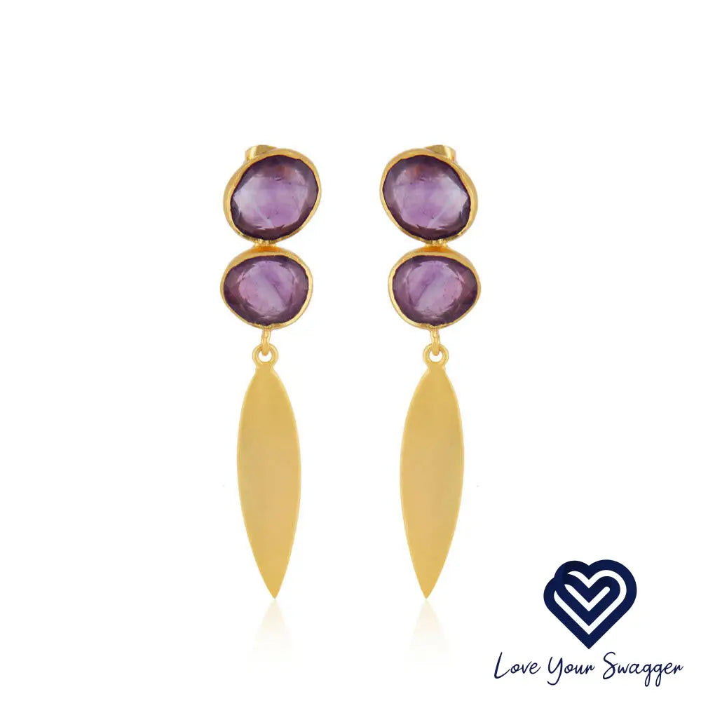 Elegant amethyst earrings featuring a stunning purple gemstone design for a refined and sophisticated look