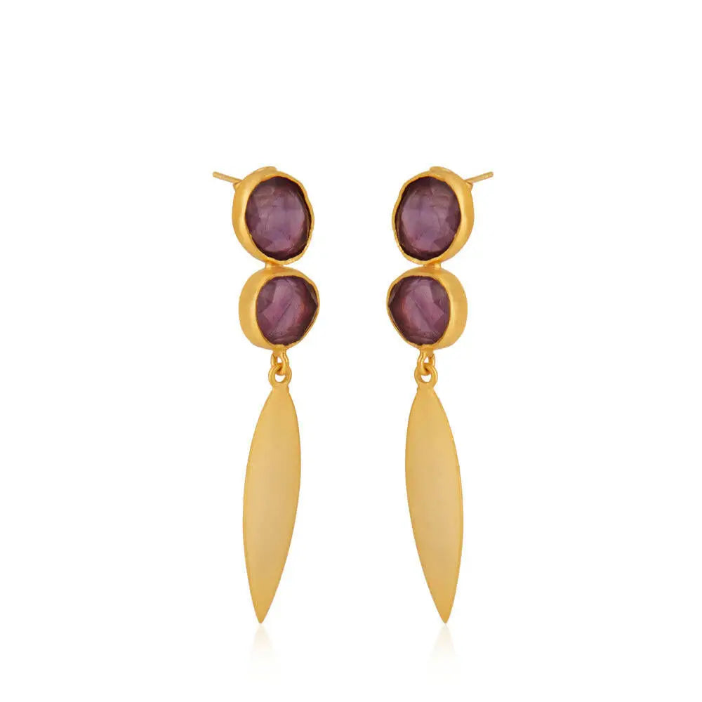 Elegant amethyst earrings featuring a stunning purple gemstone design for a refined and sophisticated look