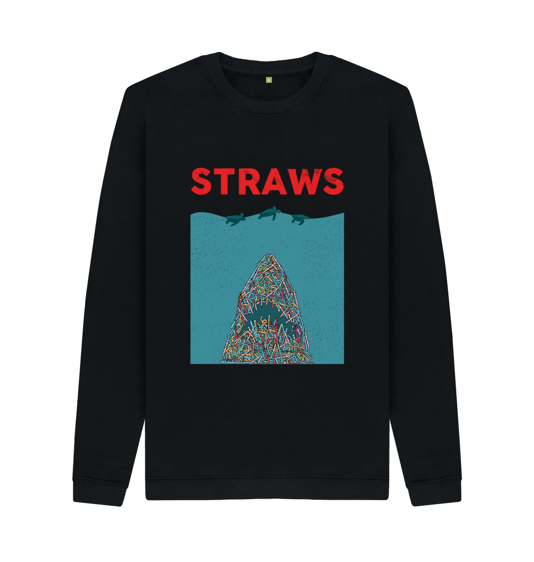Black Printed Sweater Front