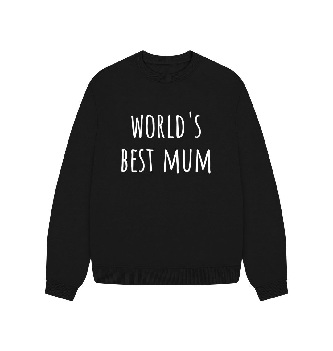 Black World's Best Mum Oversized Jumper